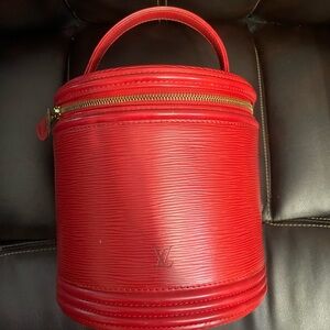 Louis Vuitton Bold Red Epi Leather Cosmetic Case